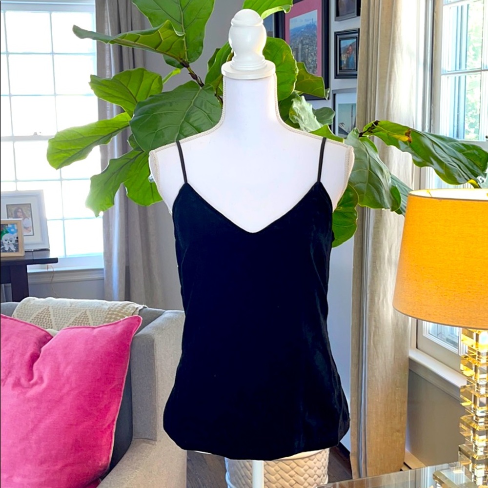 Velvet v-neck fitted camisole with side Zip size S